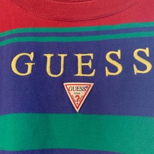 Guess- Mens size Large, striped short sleeve tee. Great condition.